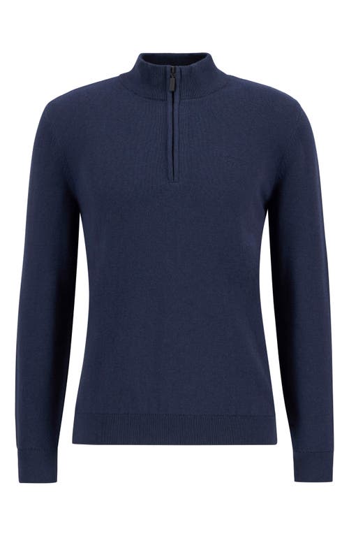 Barbour Avoch Mock Neck Cotton Half Zip Sweater In Blue
