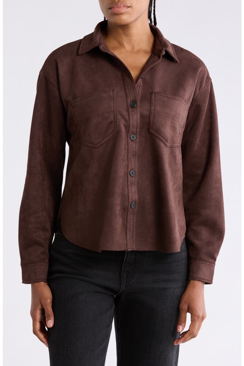 Faux Suede Shirtjacket, Main, color, JAVA