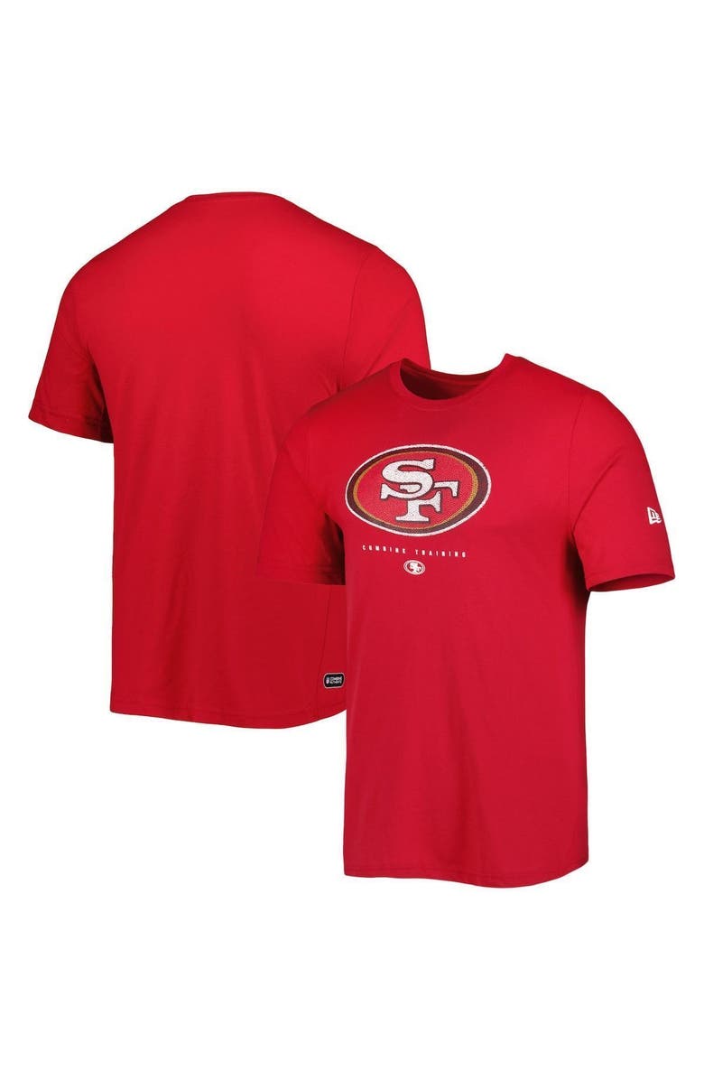 New Era Men's New Era Scarlet San Francisco 49ers Combine Authentic Ball Logo T-Shirt, Main, color,