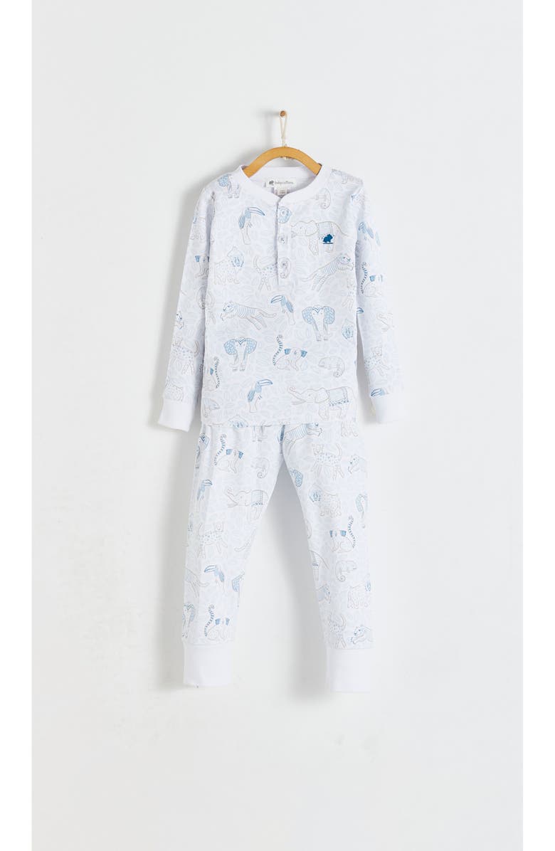 Babycottons Premium Peruvian Pima Cotton Manji Snug Fit Long Pajama Set for Toddler, Alternate, color, Blue