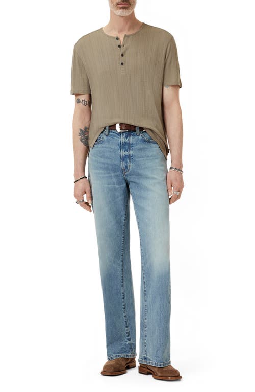 John Varvatos Ciel Variegated Rib Henley In Green