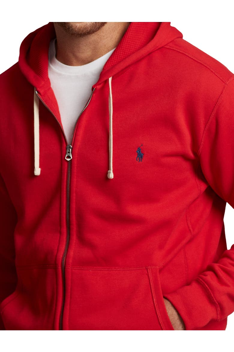 Big & Tall Fleece Zip-Front Hoodie, Alternate, color, RL2000 RED