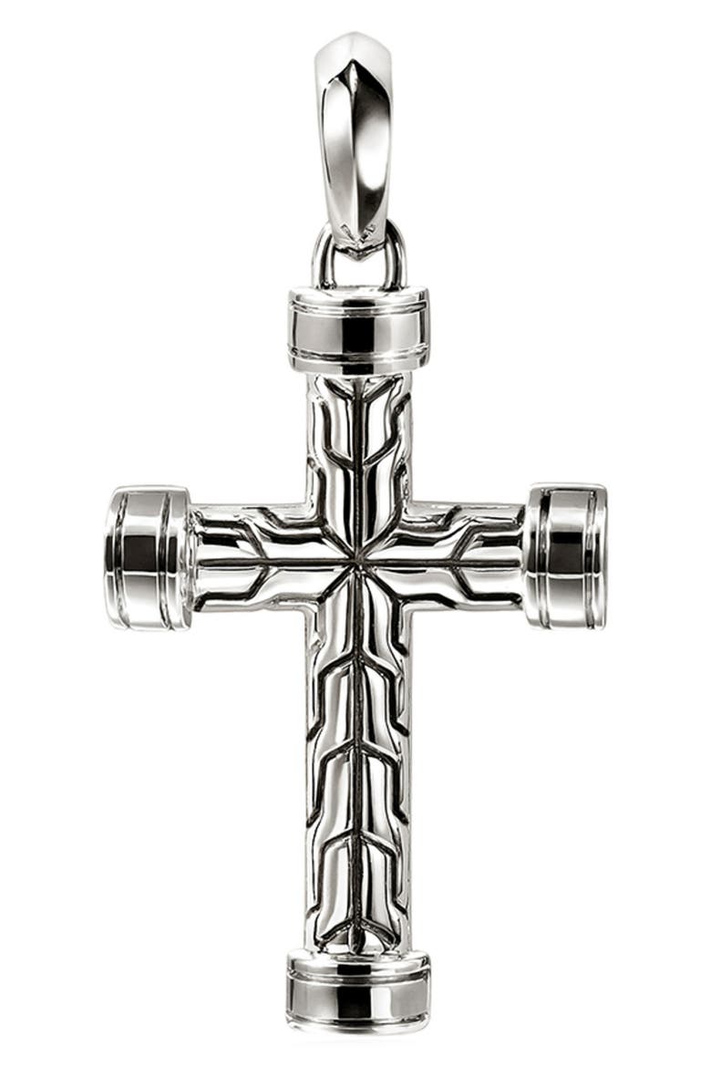 JH Essentials Cross Pendant, Main, color, SILVER
