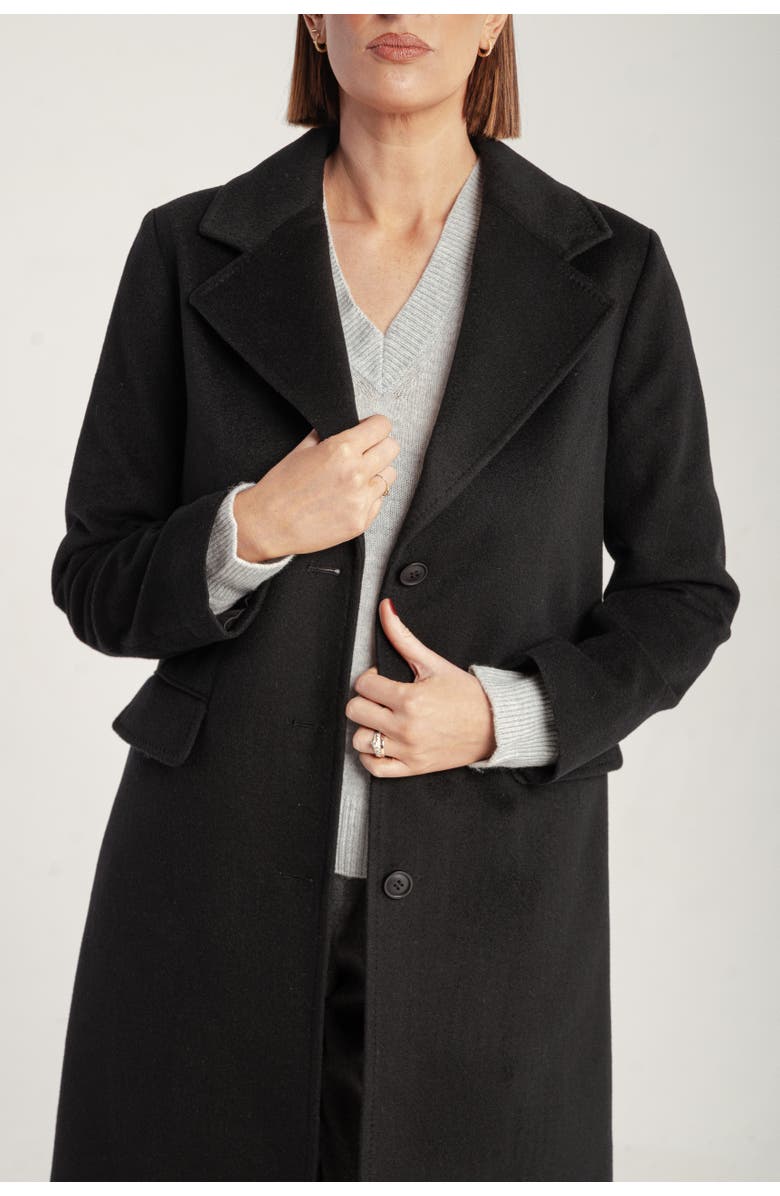 1982 Cashmere Tailored Single-Breasted Coat, Alternate, color, Black