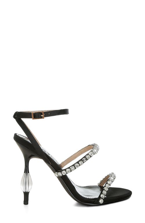 London Rag Aragon Crystal Embellished Ankle Strap Sandal In Black