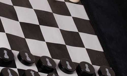 Bey-berk 12.5in Suede Roll Up Travel Chess Set In Multi