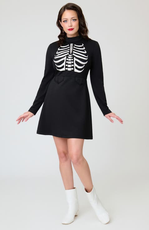 1960s Mock Turtleneck Fit & Flare Dress