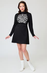 Smak Parlour 1960s Mock Turtleneck Fit & Flare Dress