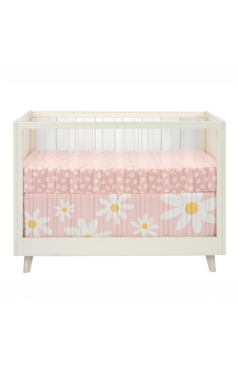 Lambs & Ivy Daisy Dreams Breathable 100% Cotton Baby Fitted Crib/Toddler Sheet, Alternate, color, Pink