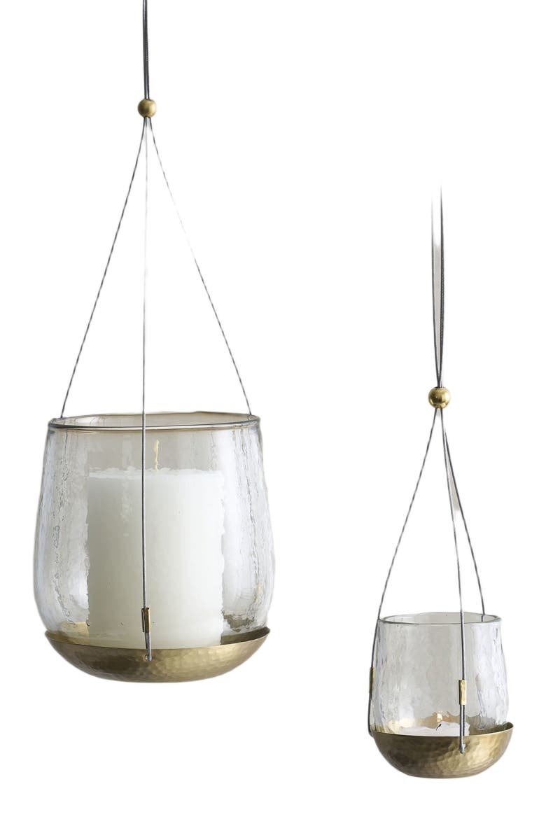 Pebbled Hanging Lantern, Alternate, color, Clear