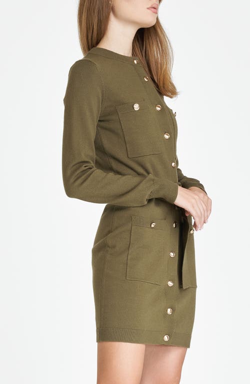 Wayf Becca Belted Long Sleeve Sweater Minidress