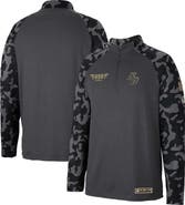 COLOSSEUM Men's Colosseum Charcoal San Diego Toreros OHT Military Appreciation Long Range Raglan Quarter-Zip Jacket