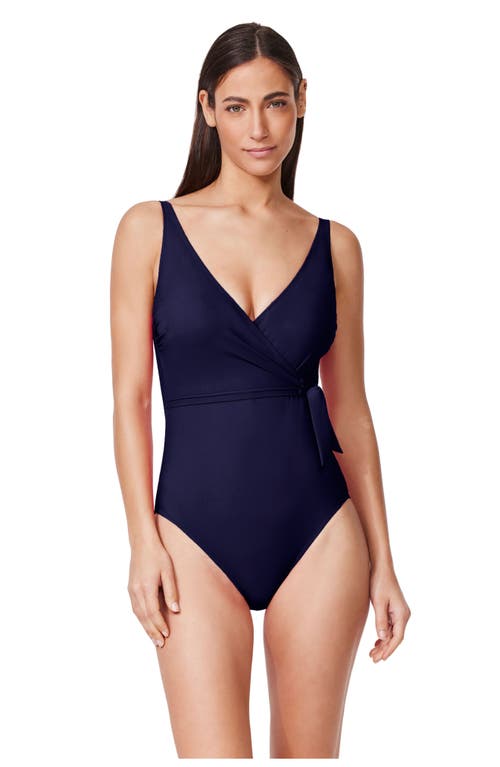 Profile By Gottex Tutti Frutti Surplice One Piece In Blue