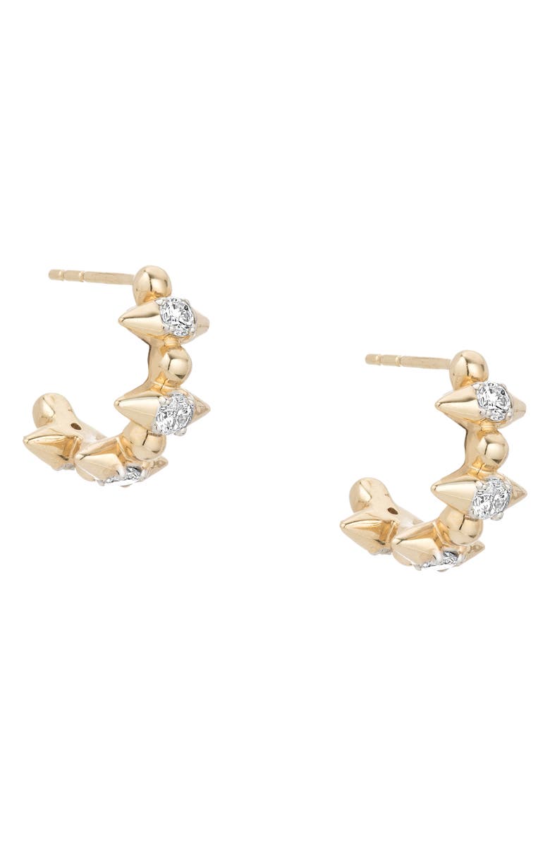 Adina Reyter London Large Diamond Spike Hoop Earrings, Main, color,