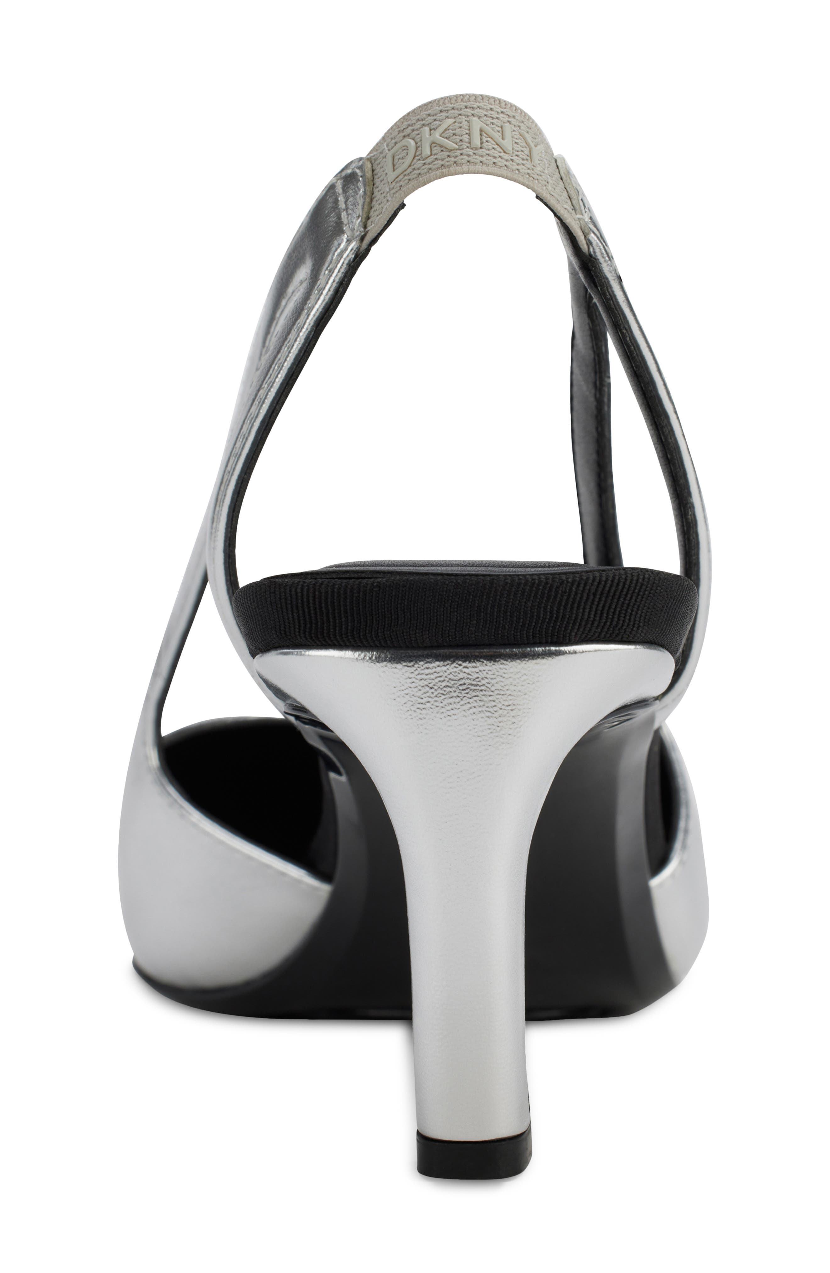 DKNY Carson Pointed Toe Slingback Pump, Alternate, color, Silver