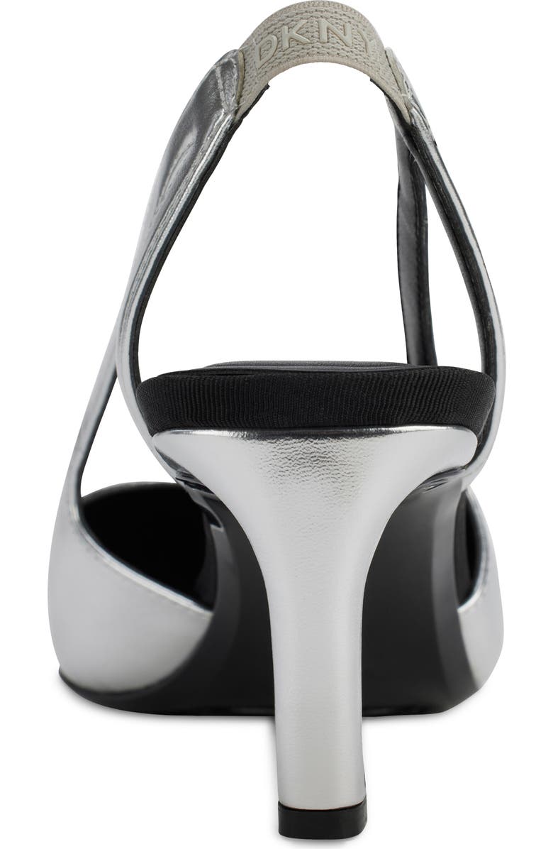 DKNY Carson Pointed Toe Slingback Pump, Alternate, color, Silver