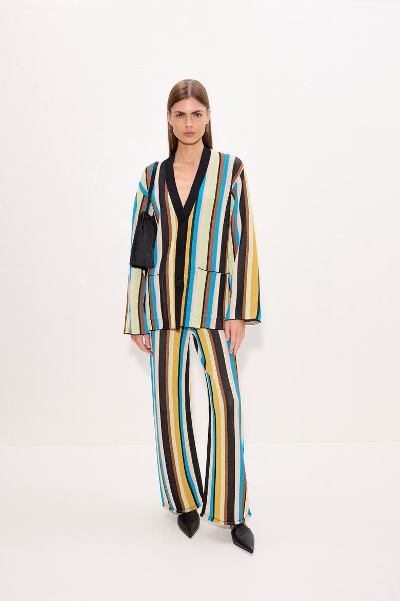 Max Belted Knit Cardigan, Alternate, color, Ocean Stripe