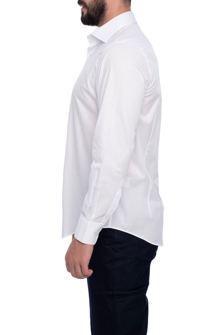 Bolton Slim Fit Cotton Dress Shirt, Alternate, color, WHITE