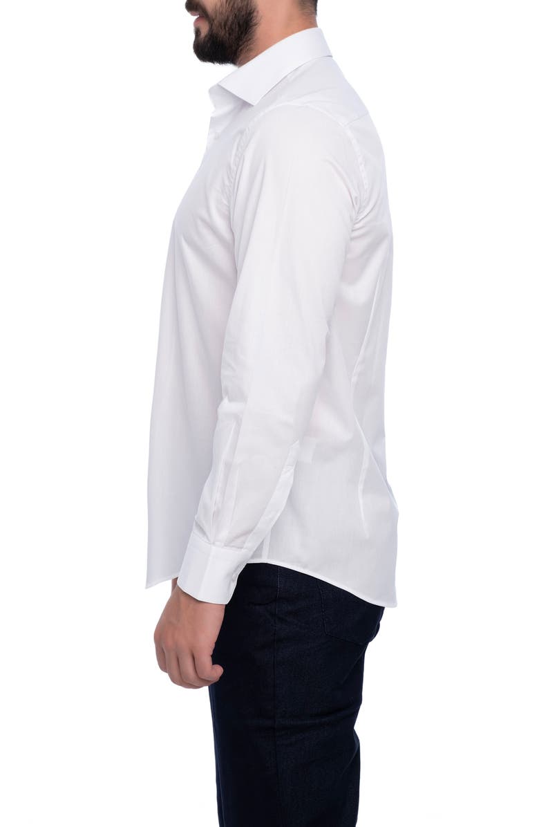 VELLAPAIS Bolton Slim Fit Cotton Dress Shirt, Alternate, color, White