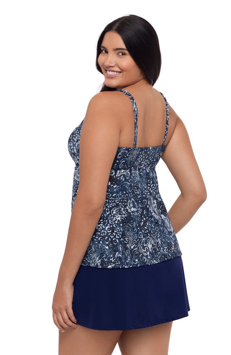Trimshaper Molly Double Ring Tankini Swimsuit Top, Alternate, color, Flora & Fauna