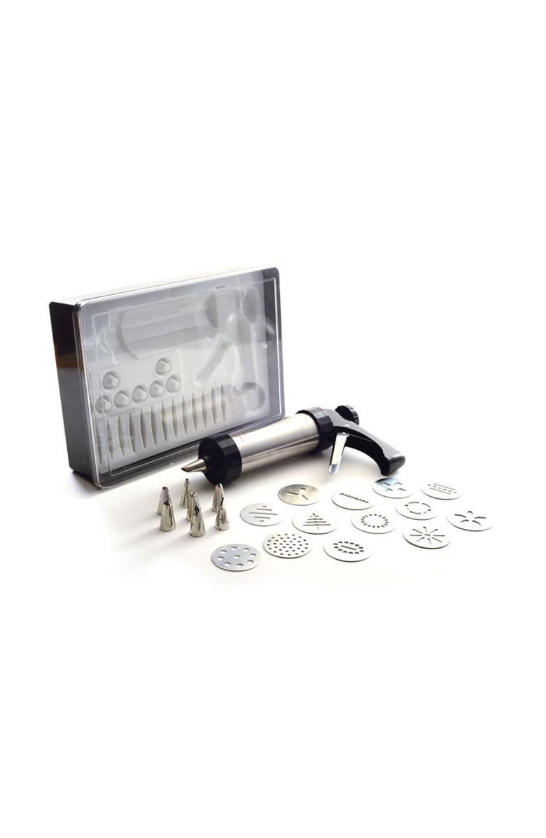 Norpro Stainless Steel Cookie and Icing Press with Storage Case, Black, Main, color,