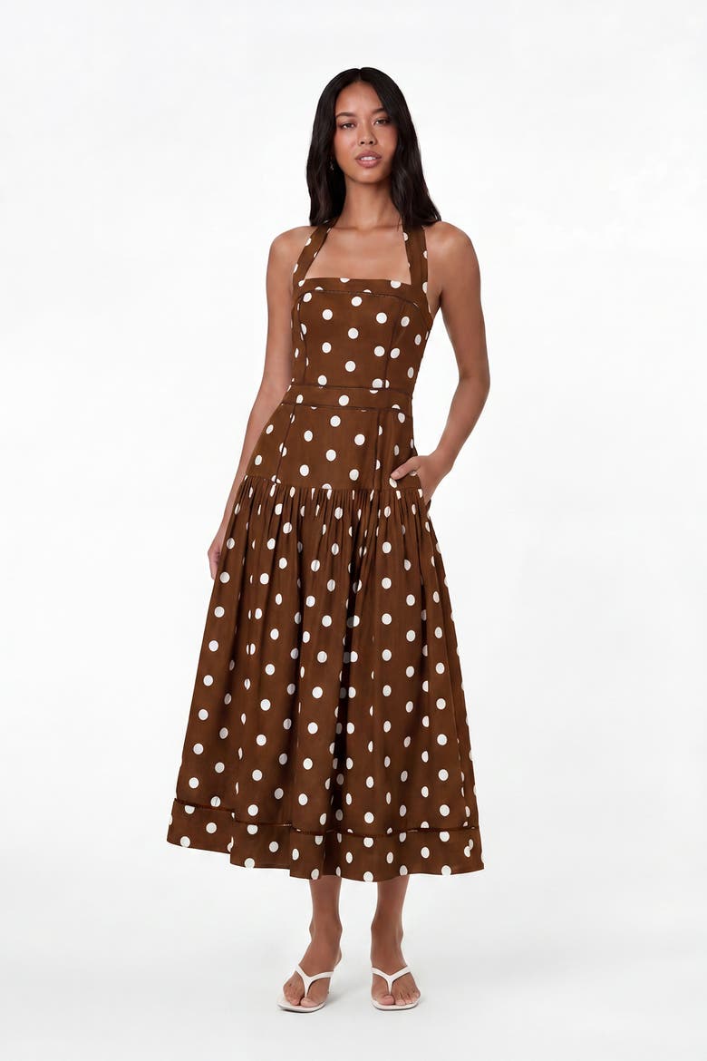 Vivianne Dress, Alternate, color, Spice  Ivory Polka Dot