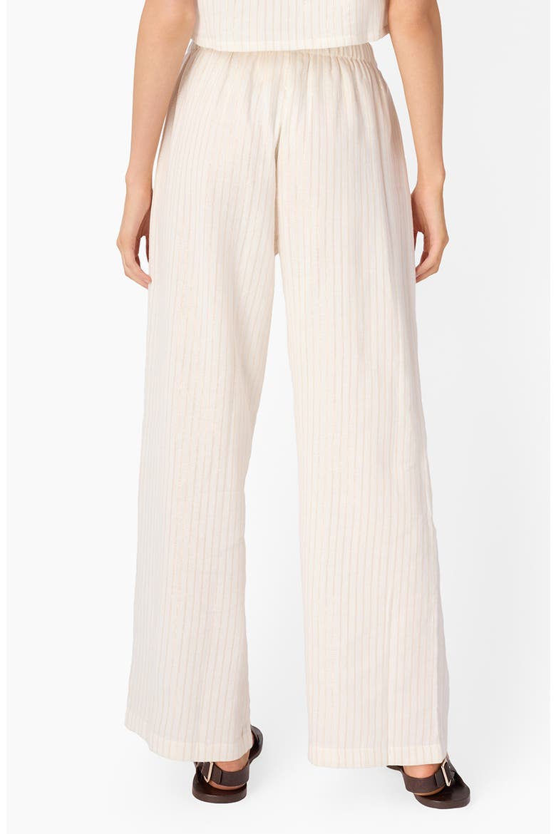 Lima Metallic Stripe Wide Leg Cotton Pants, Alternate, color, CERAMIC