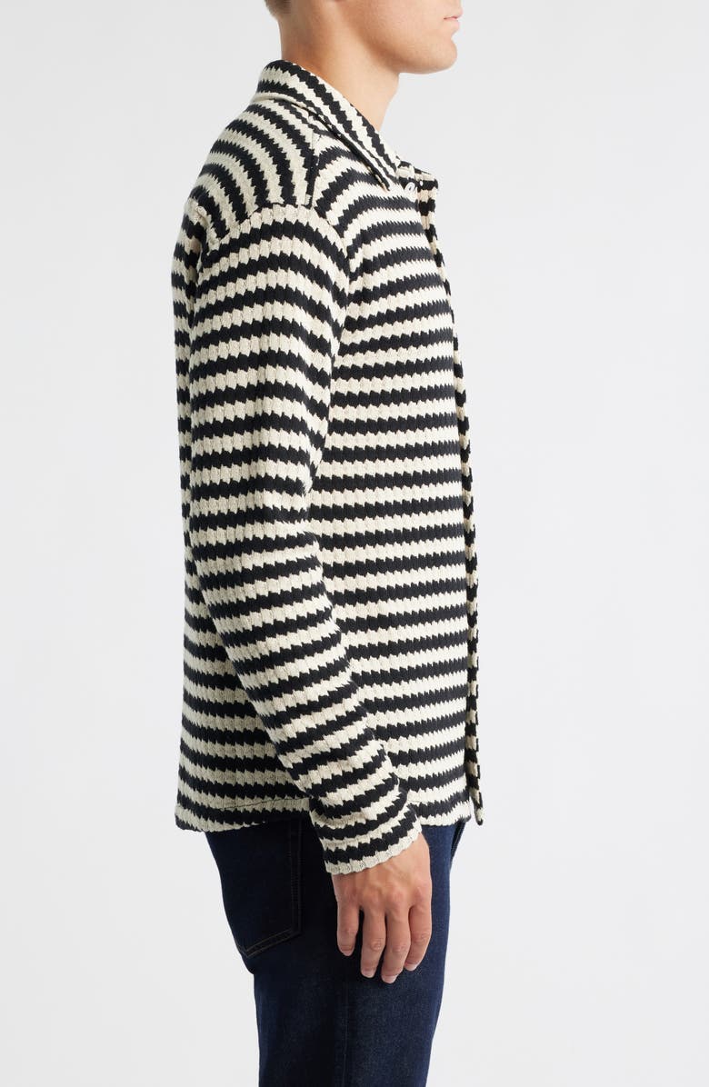 KROST Chevron Stripe Jacquard Knit Button-Up Shirt, Alternate, color, Multi