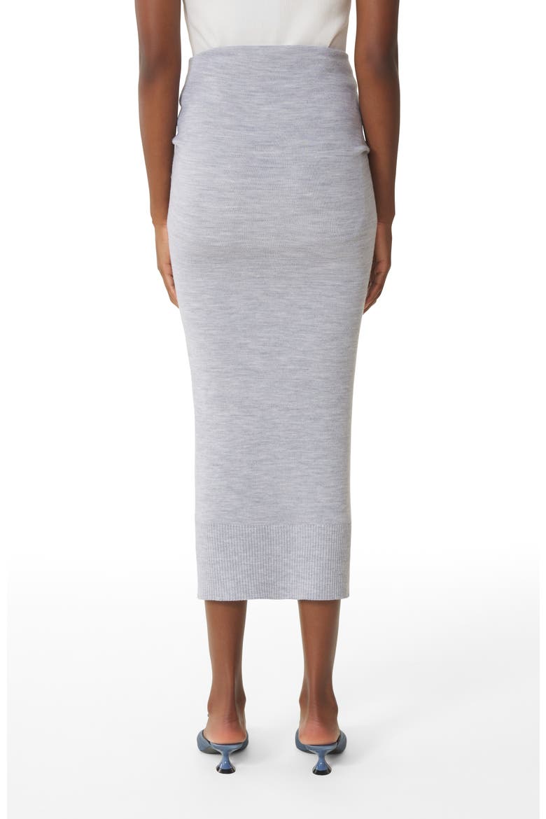 Draped Midi Skirt In Wool, Alternate, color, Light Grey