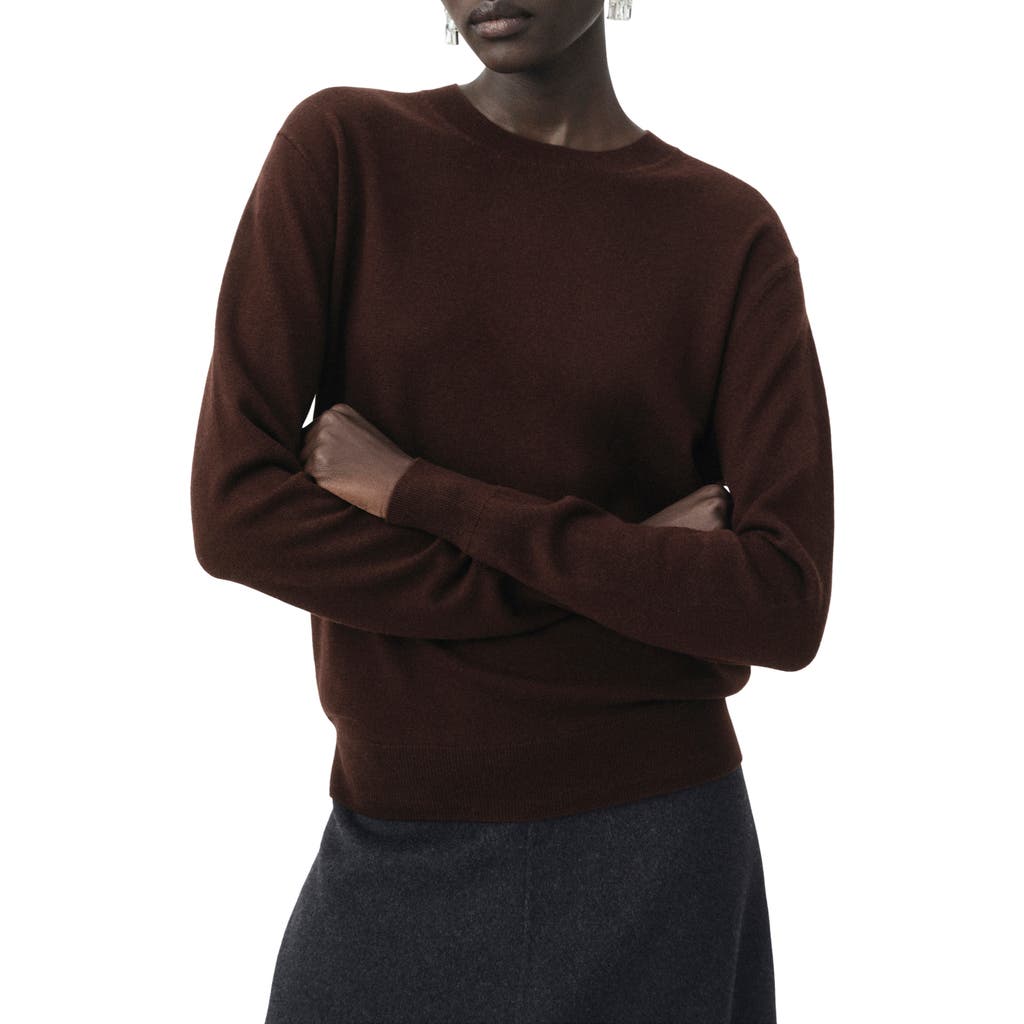 Mango Crewneck Wool Sweater In Animal Print