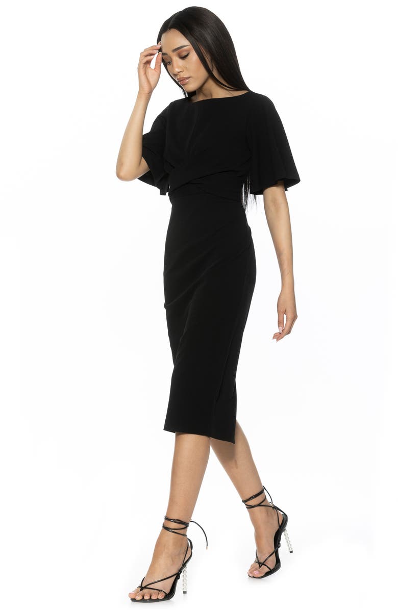 Alexia Admor Ariah Flutter Sleeve Sheath Dress, Alternate, color, Black
