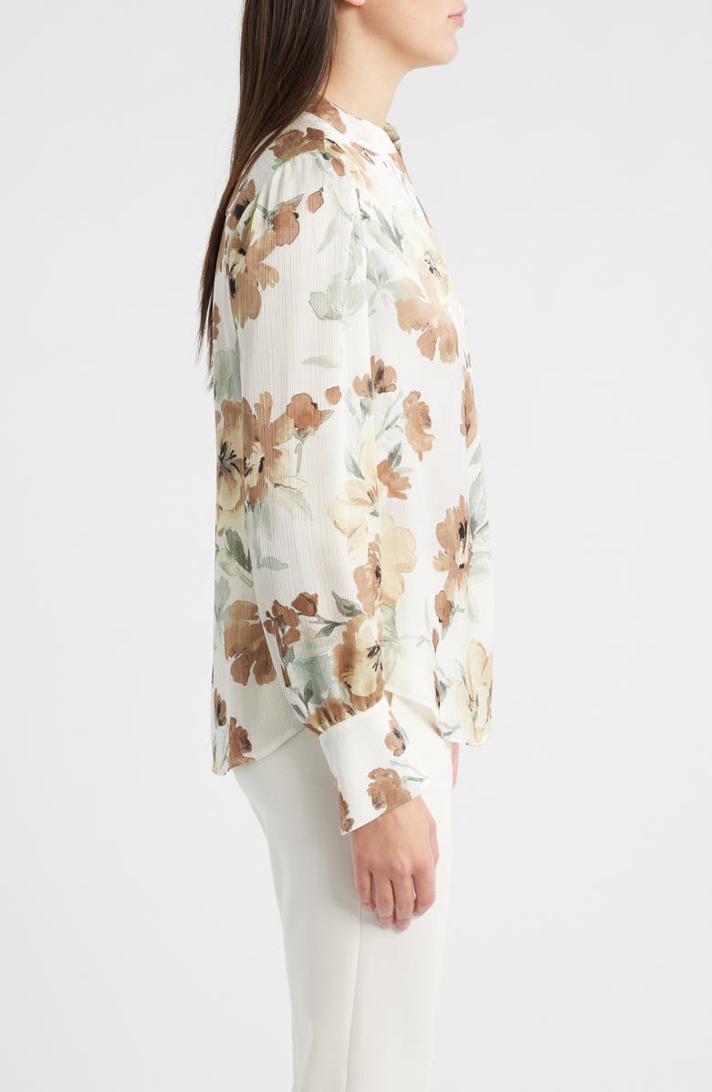 Anne Klein Floral Satin Top, Alternate, color, 
