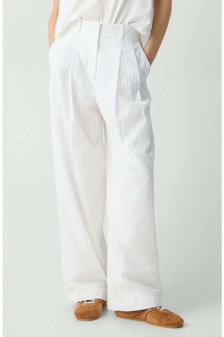 Pleated Wide Leg Pants, Main, color, WHITE