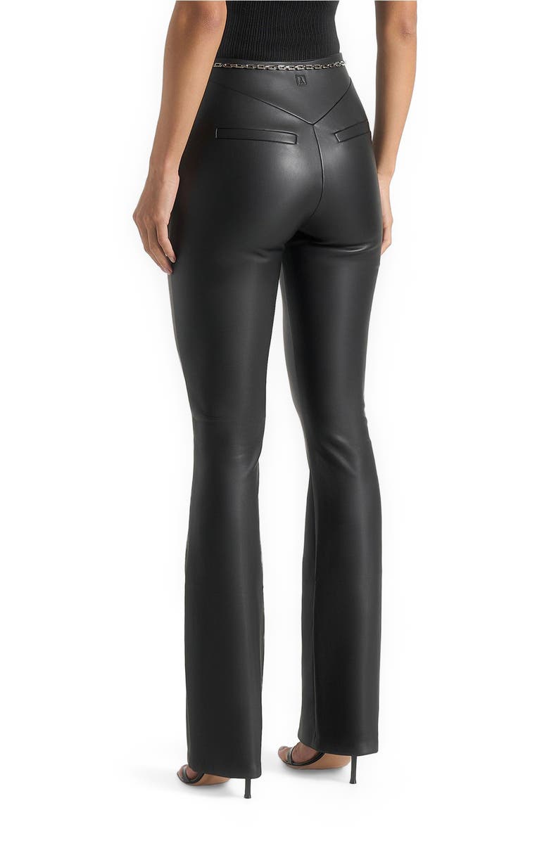 Manière De Voir Ninon Leather Fit And Flare Leggings With Chain, Alternate, color, Black