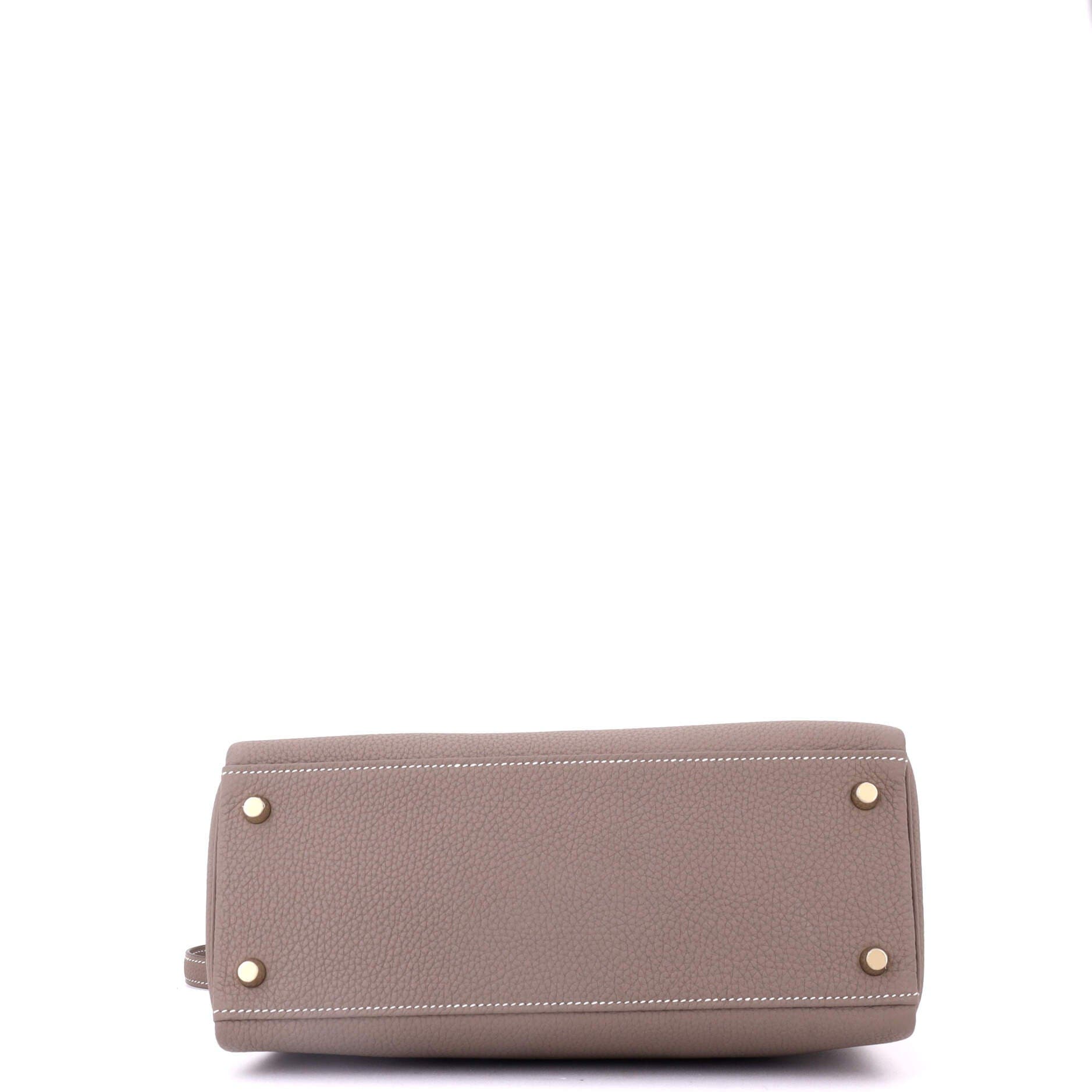 Pre-Owned Hermes Kelly Handbag Grey Togo with Gold Hardware 28, Alternate, color, Etoupe