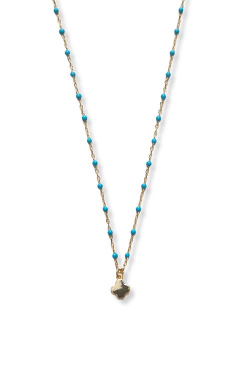 Clover Enamel Bead Necklace