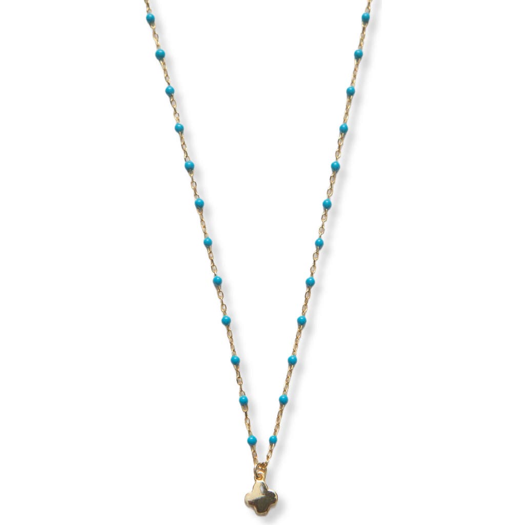 Argento Vivo Sterling Silver Clover Enamel Bead Necklace In Gold