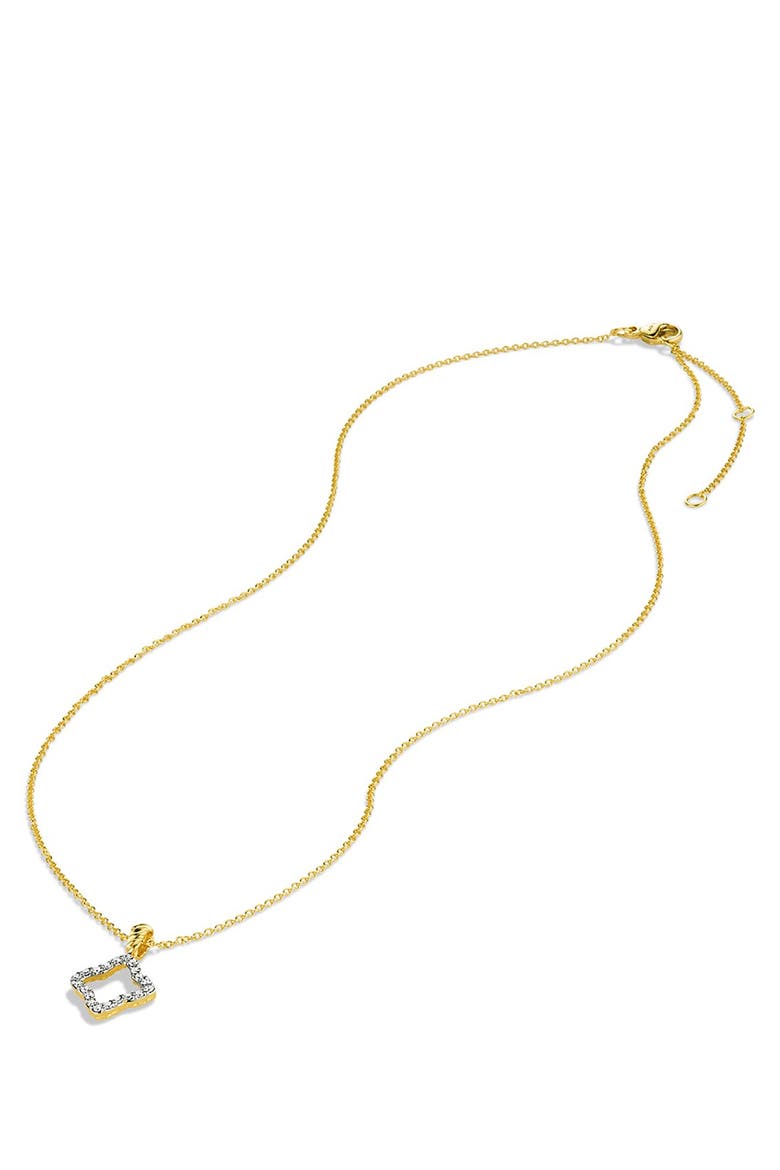 Cable Collectibles Quatrefoil Pendant with Diamonds in Gold on Chain, Alternate, color, DIAMOND