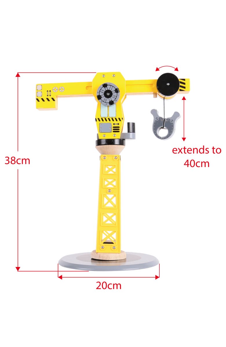 Bigjigs Rail Big Crane Construction Set, Alternate, color, Yellow