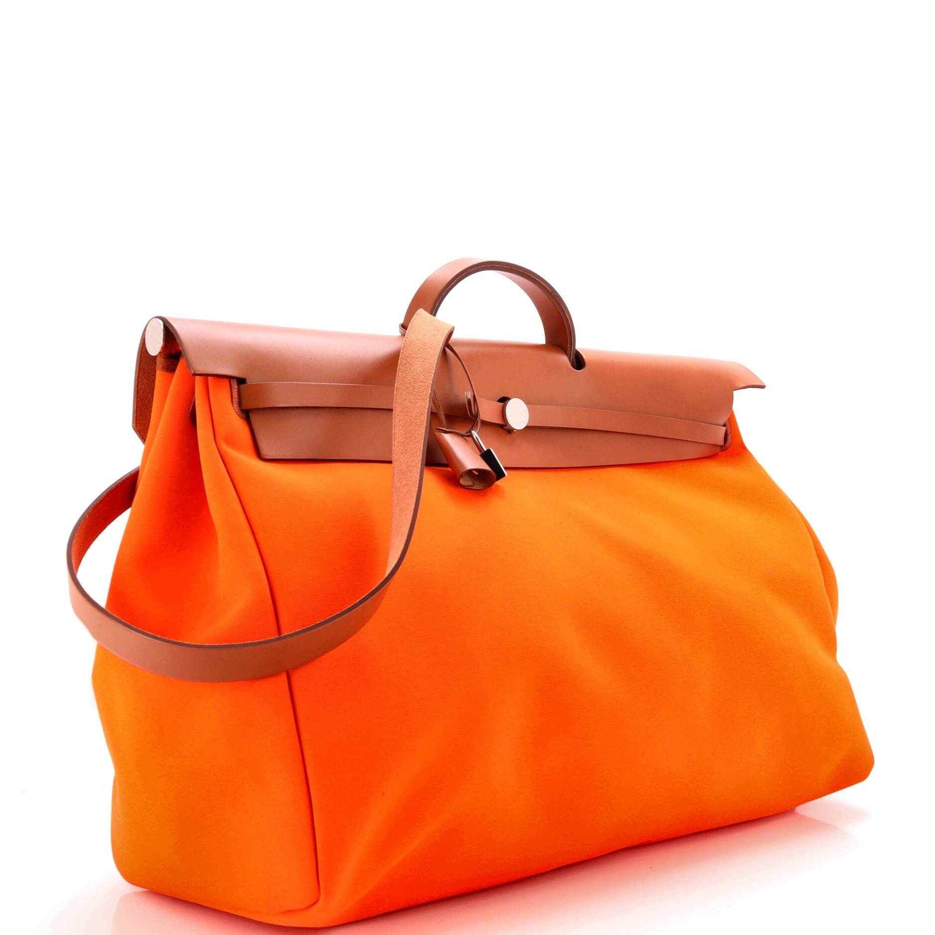 Herbag Zip Leather and Toile 50, Alternate, color, Orange