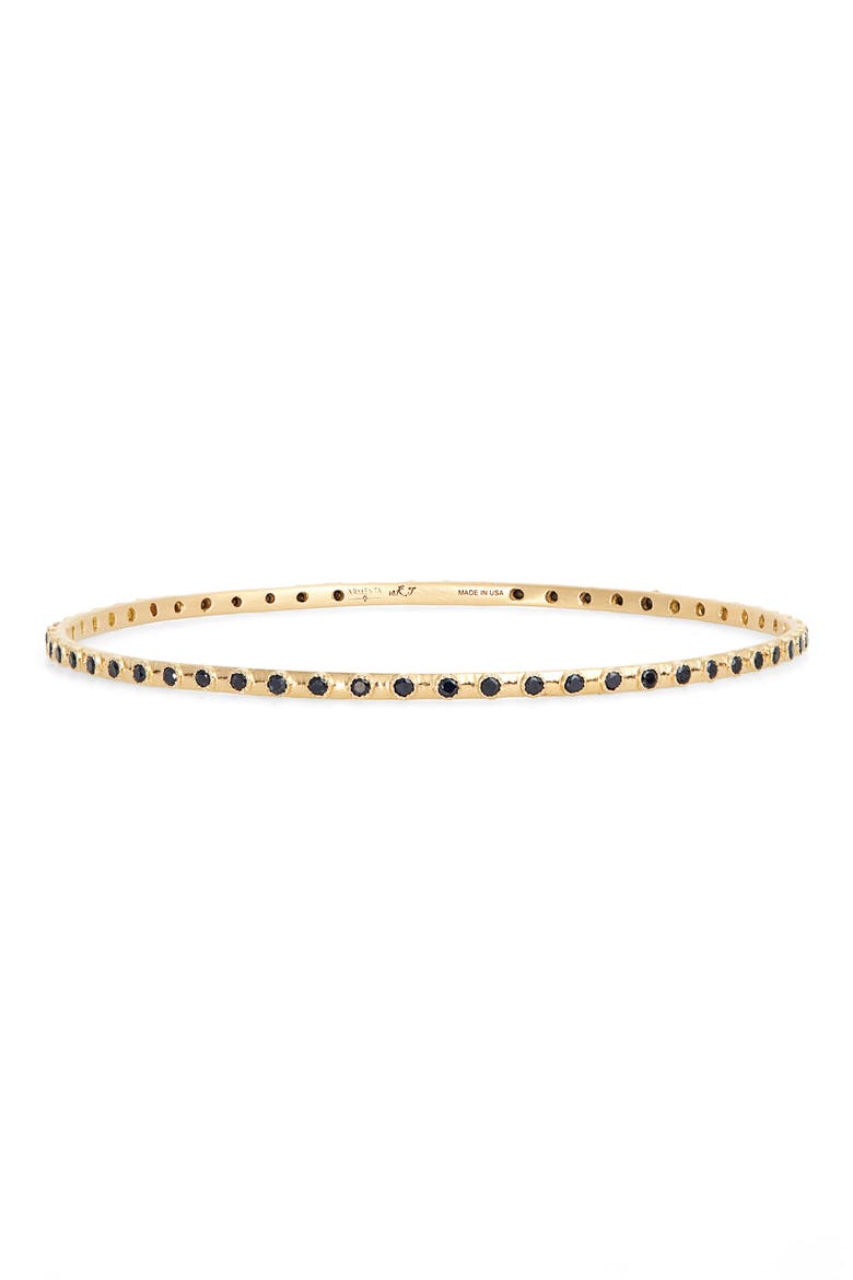 Sueno Black Sapphire Eternity Bangle, Main, color, YELLOW GOLD