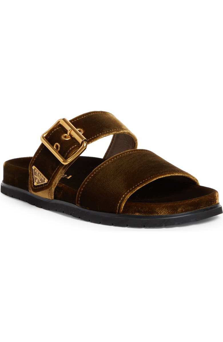 Prada Logo Double Band Slide Sandal, Main, color,