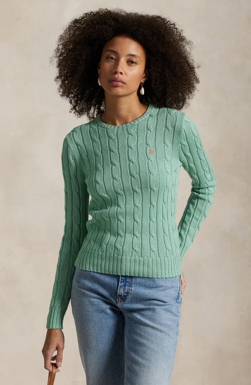 Polo Ralph Lauren Julianna Cotton Cable Sweater In Celadon