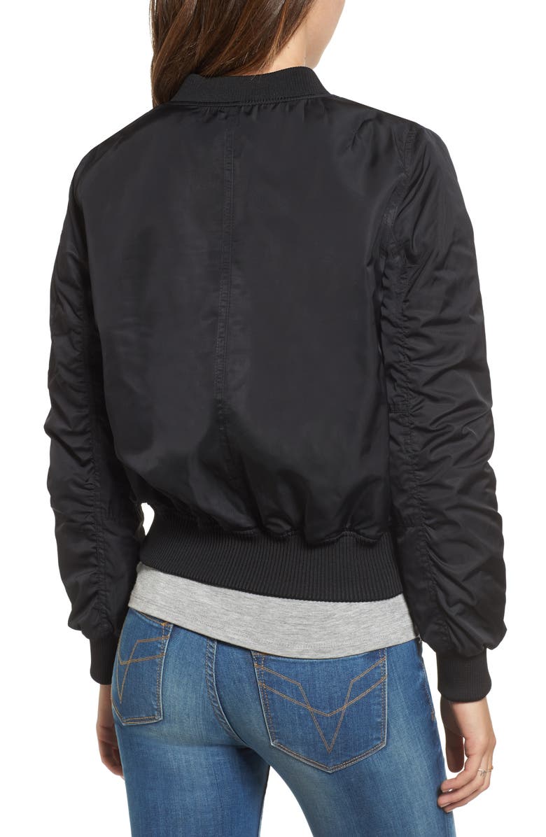 BB Dakota by Steve Madden BB Dakota Graham Satin Bomber Jacket, Alternate, color,