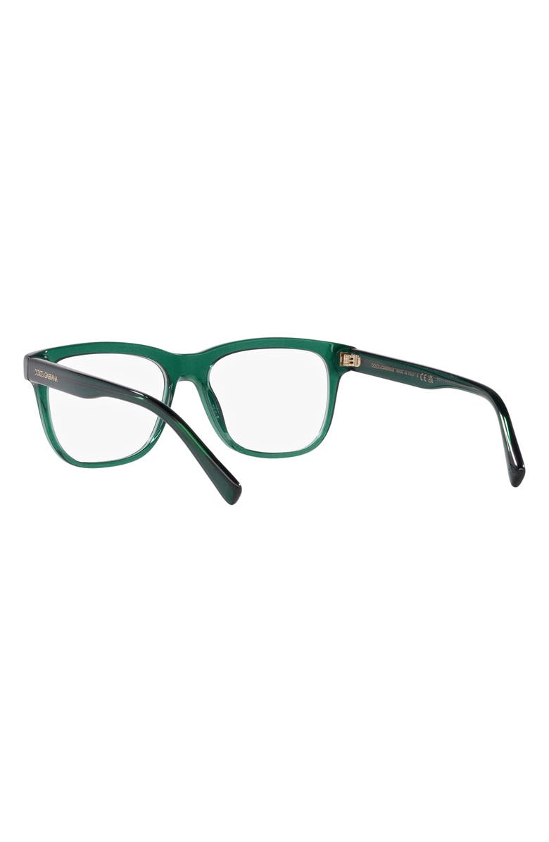 Dolce&Gabbana 49mm Rectangular Glasses, Alternate, color, Transparent Green