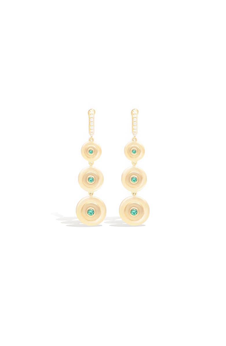 Campbell + Charlotte Evolve Chandelier Earring, Main, color, Emerald-Gold