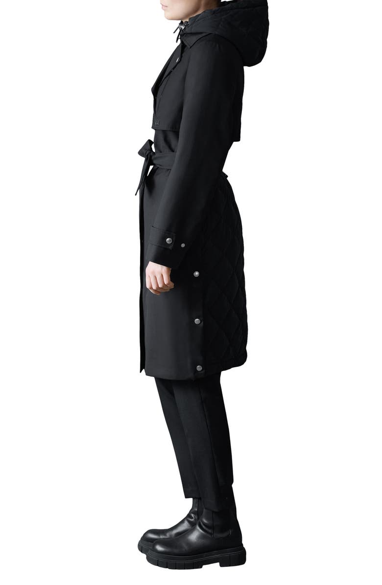 Mackage Siobhan Down Trench Coat with Removable Bib, Alternate, color, Black
