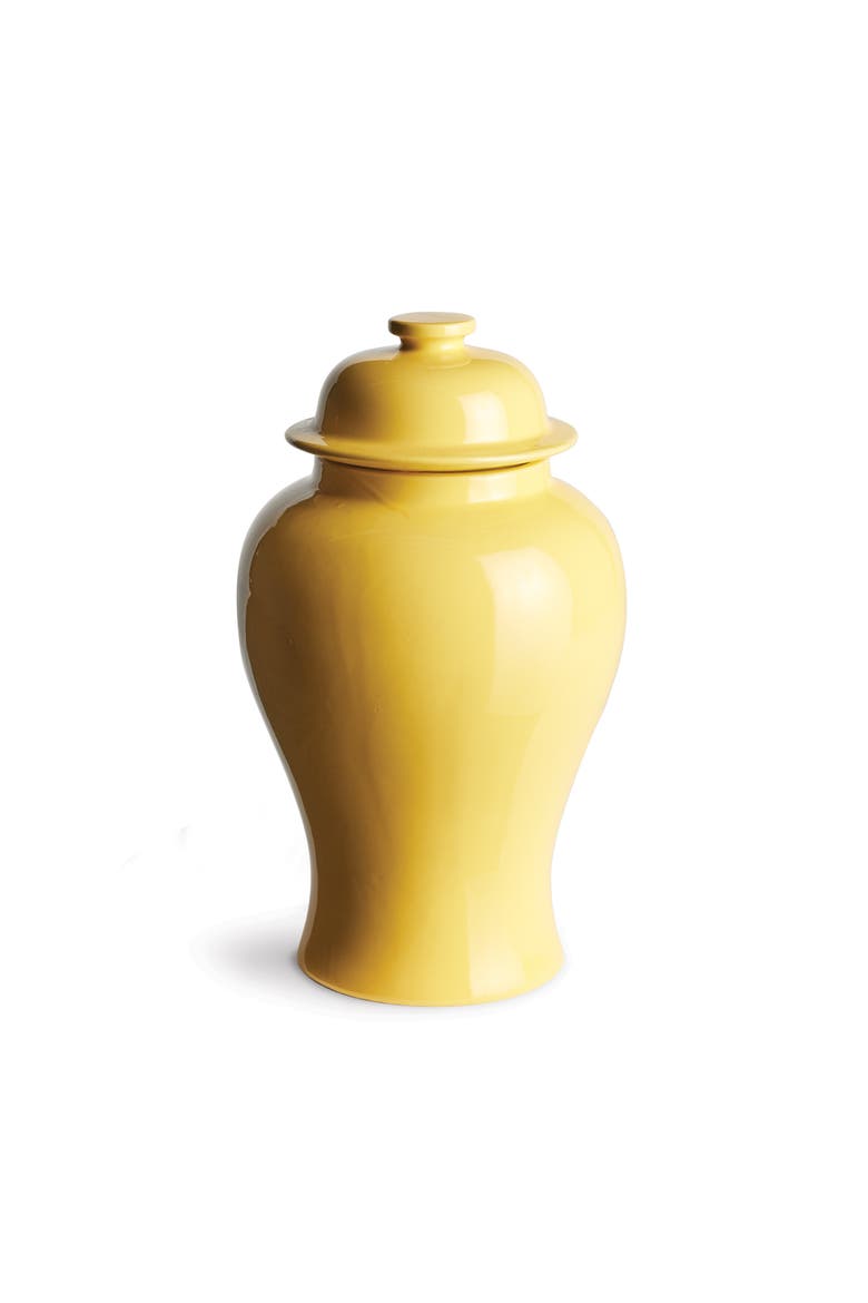 Koa Lidded Ginger Jar, Main, color, Yellow
