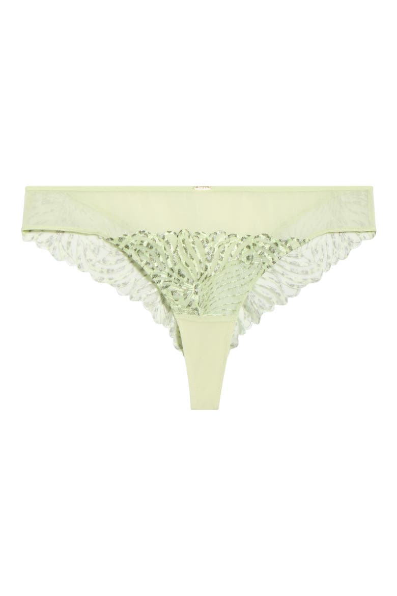 Legend Embroidered Tulle Thong, Alternate, color, WILD PISTACHIO