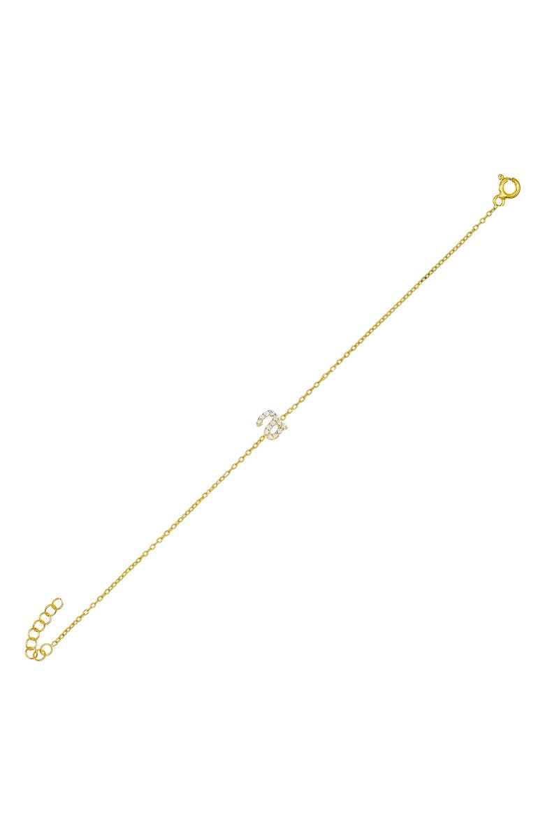 BY ADINA EDEN Tiny Pavé Lowercase Initial Bracelet, Main, color, 